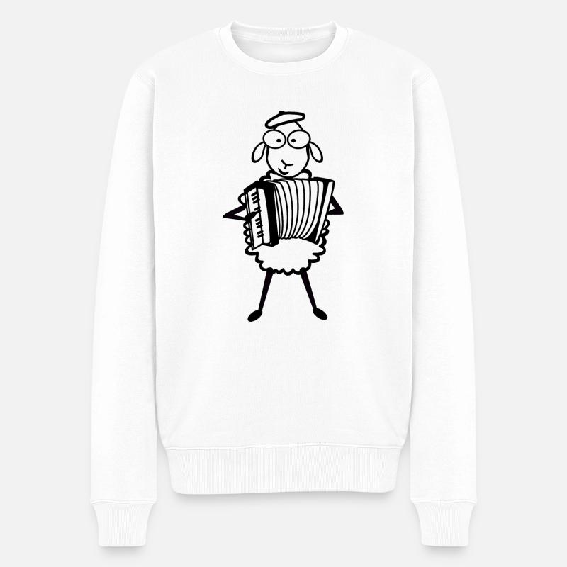 Akkordeon - Männer Premium Bio Pullover - Weiß