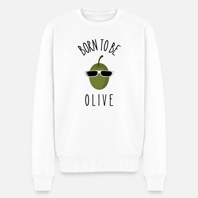 born to be olive - Pull Premium bio Homme - blanc