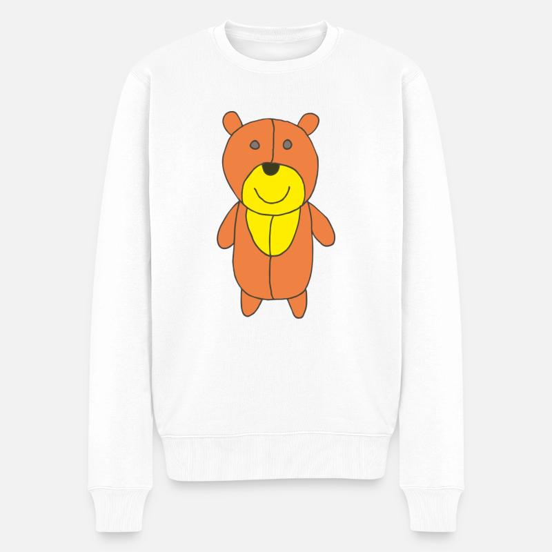 bär orange - Männer Premium Bio Pullover - Weiß