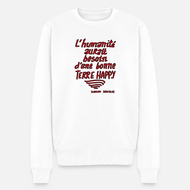 Therapie pour l'humanité et la Terre - Pull Premium bio Homme - blanc
