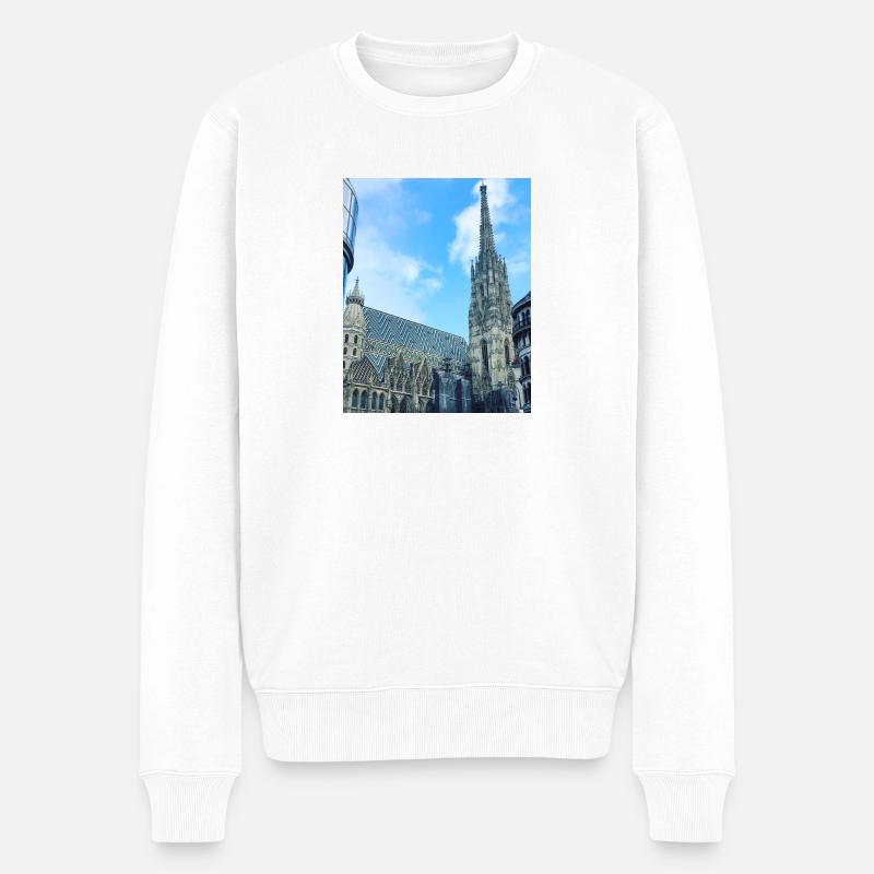 Stephansdom Wien - Männer Premium Bio Pullover - Weiß