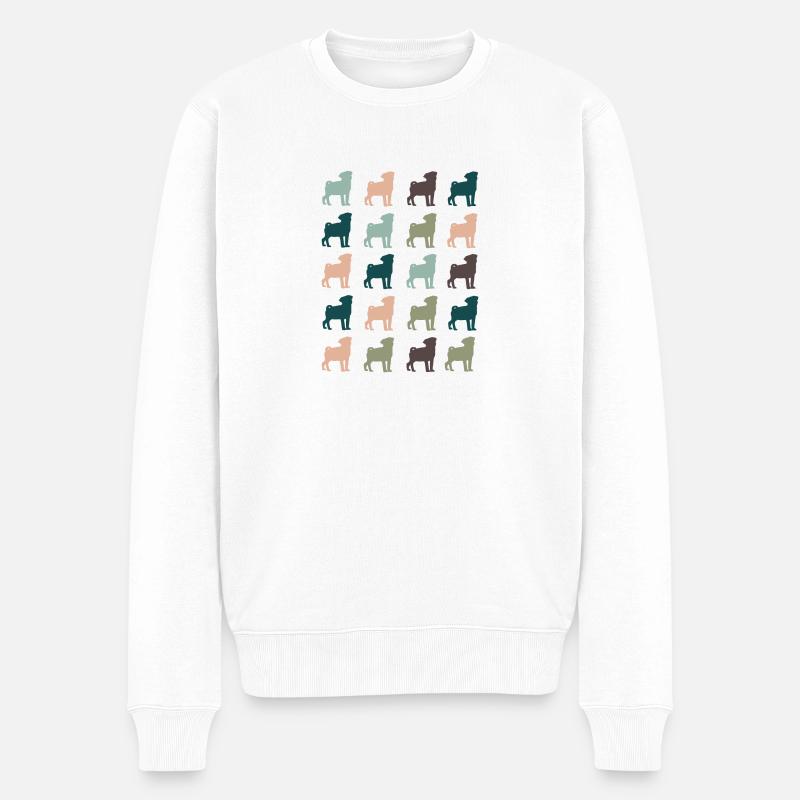 Mops - Männer Premium Bio Pullover - Weiß