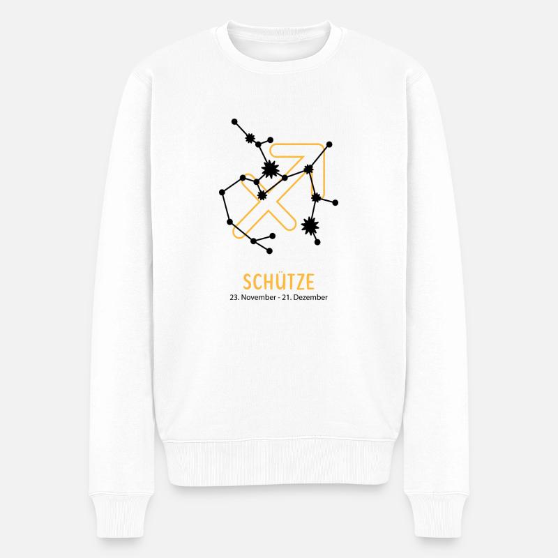 Sternzeichen Illustration Schütze - Männer Premium Bio Pullover - Weiß