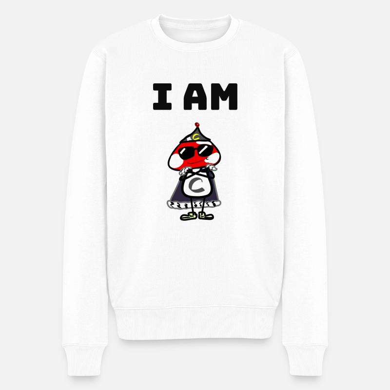 I AM C - Männer Premium Bio Pullover - Weiß