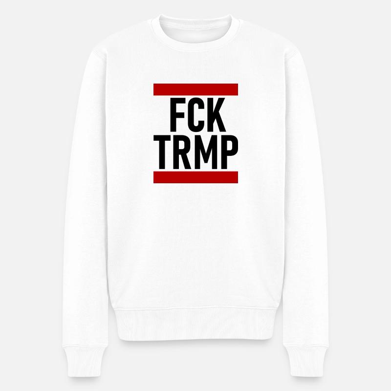 FCK TRMP - Männer Premium Bio Pullover - Weiß