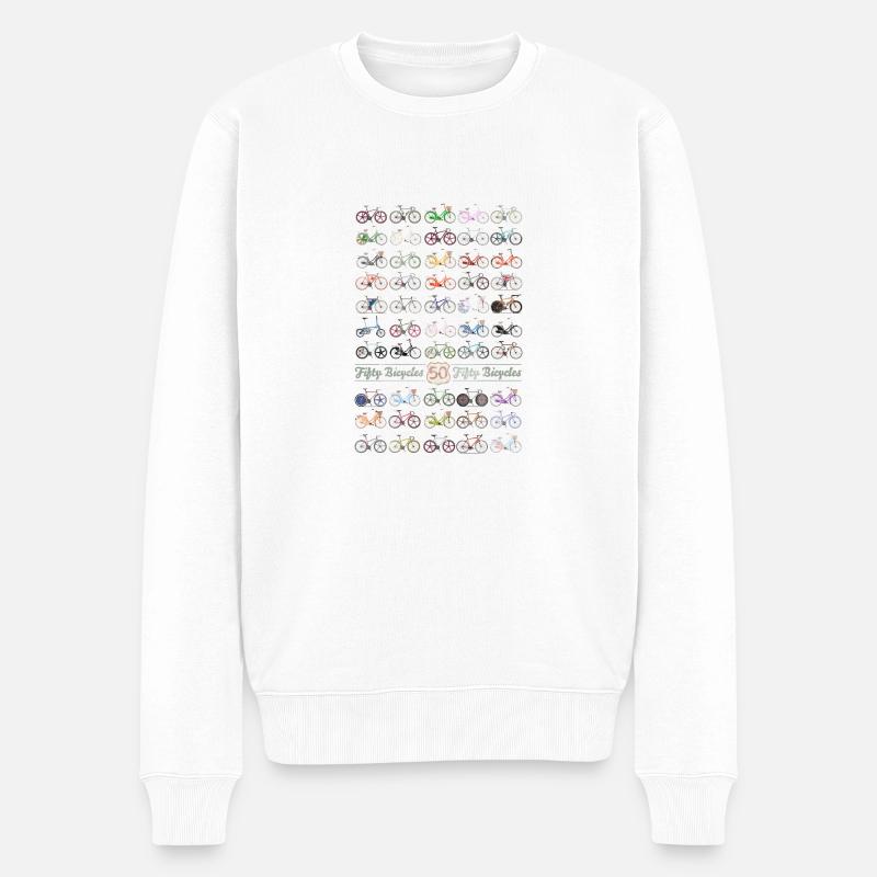 50 Fahrräder - Männer Premium Bio Pullover - Weiß