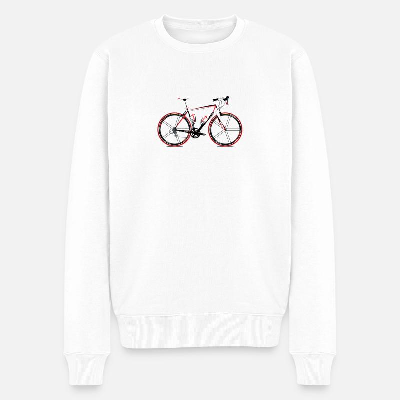 Rennrad - Männer Premium Bio Pullover - Weiß