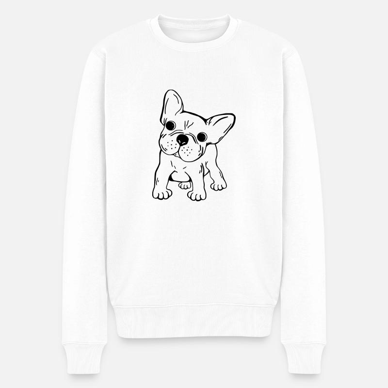 Französische Bulldogge - Männer Premium Bio Pullover - Weiß