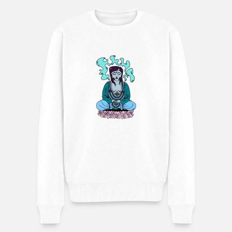 Meditation - Männer Premium Bio Pullover - Weiß