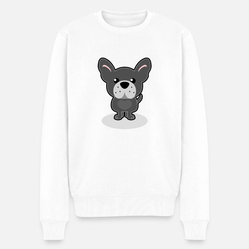 French Bulldog - Männer Premium Bio Pullover - Weiß