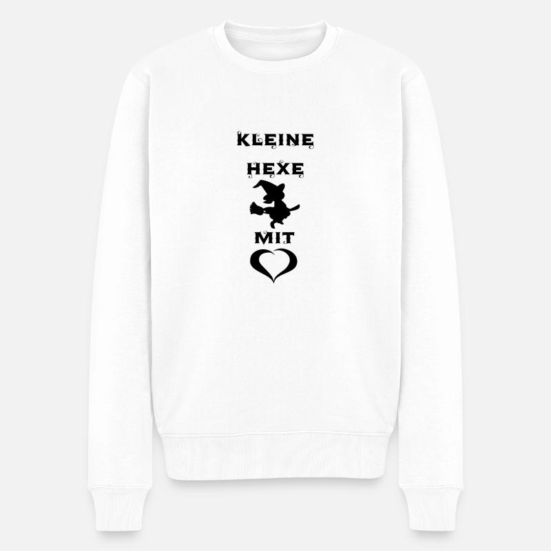 kleine Hexe mit Herz - Männer Premium Bio Pullover - Weiß