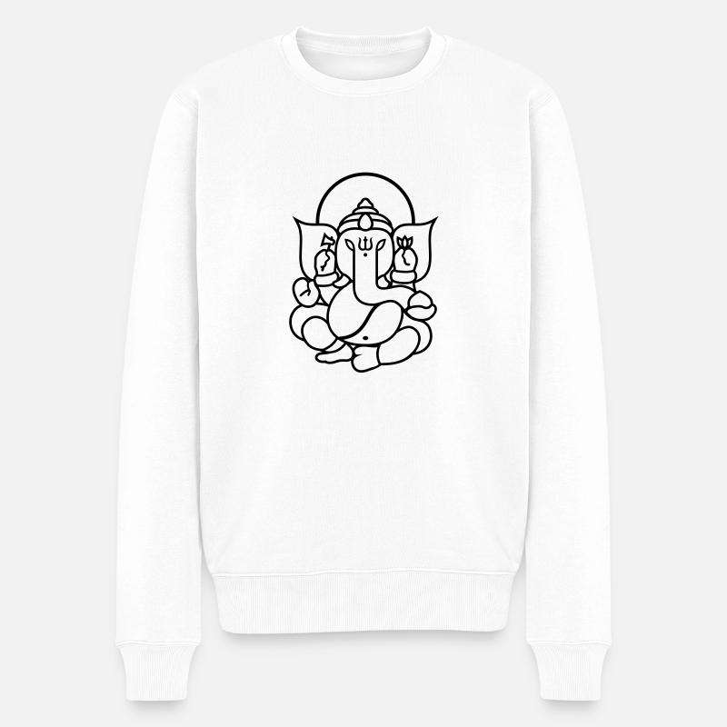 Ganesha éléphant (éléphant) No.03 - Pull Premium bio Homme - blanc