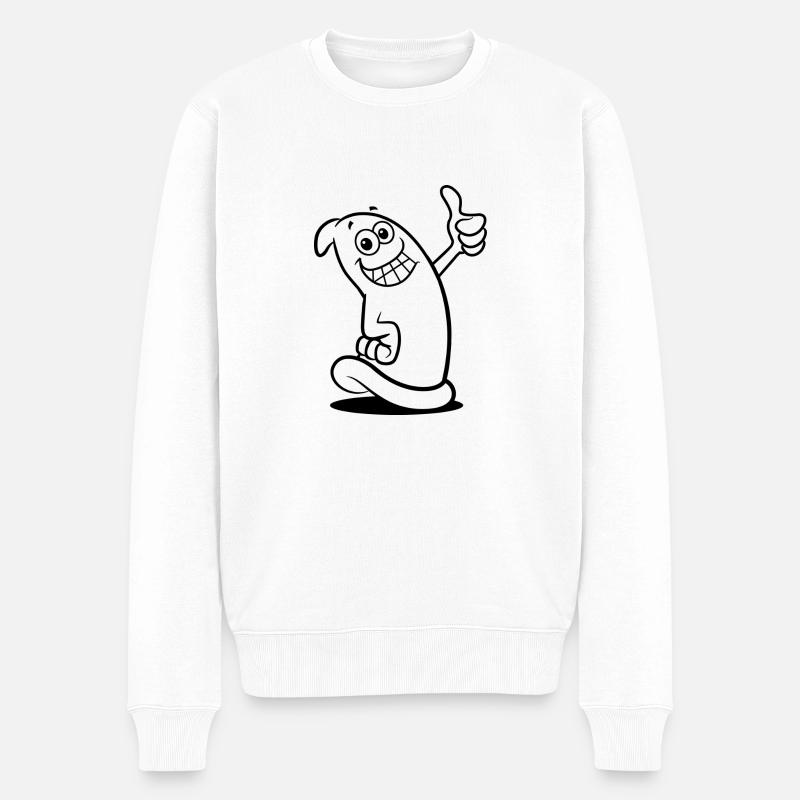 Eine Kondom-Figur - Männer Premium Bio Pullover - Weiß