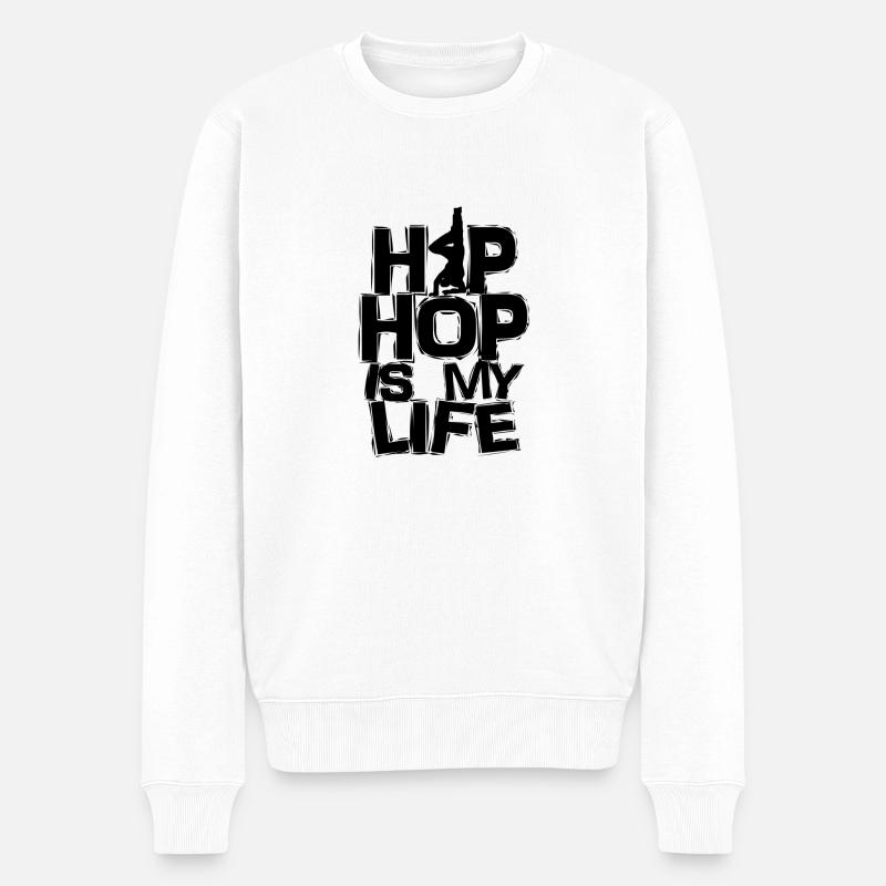 hip hop - Männer Premium Bio Pullover - Weiß