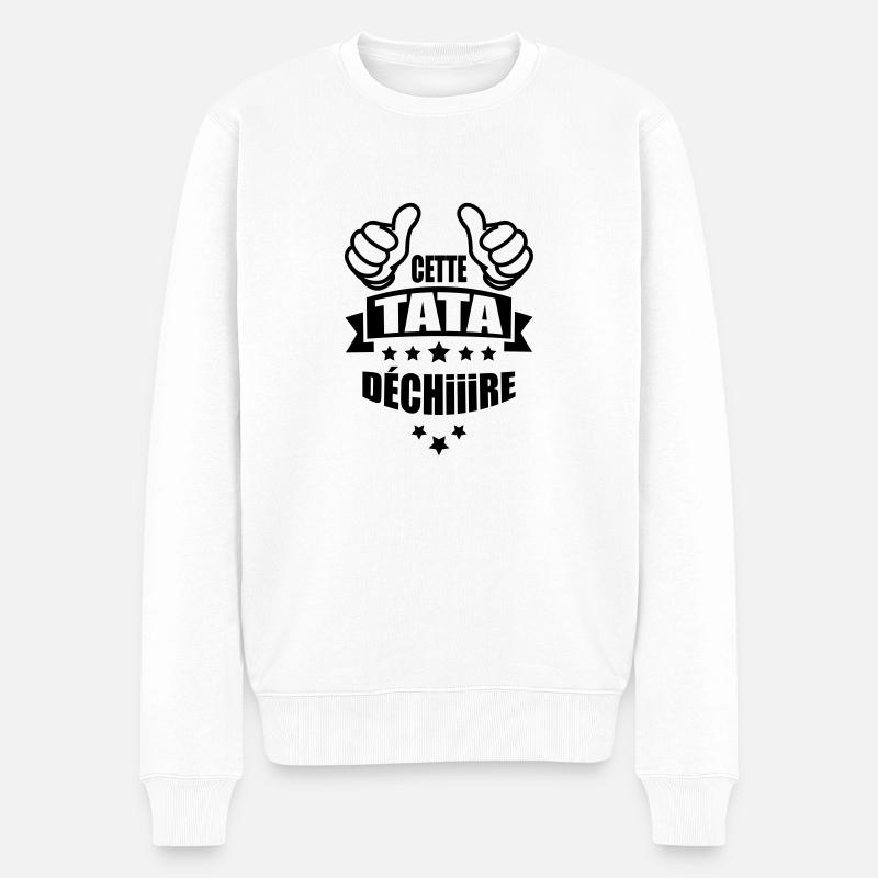 cette tata déchire - Pull Premium bio Homme - blanc