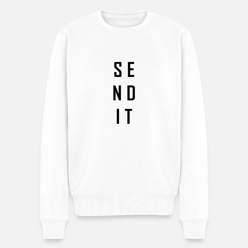 send it - Männer Premium Bio Pullover - Weiß