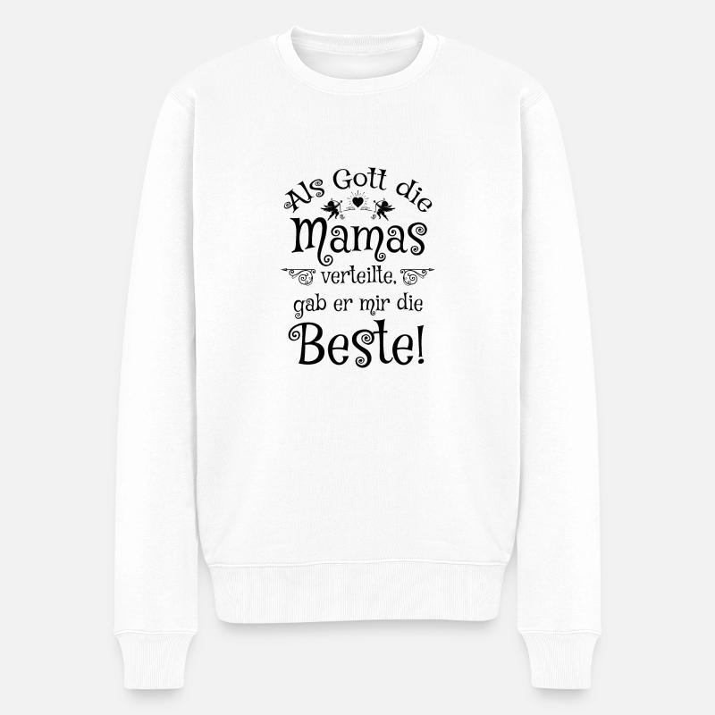 Die Beste Mama - Männer Premium Bio Pullover - Weiß