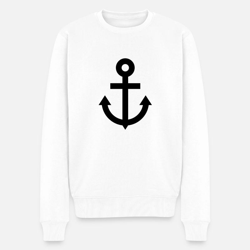 anchor - Männer Premium Bio Pullover - Weiß