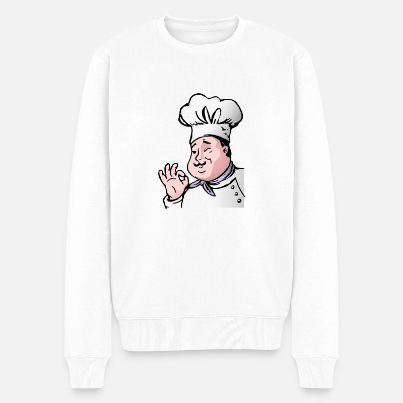 Chefkoch - Männer Premium Bio Pullover - Weiß