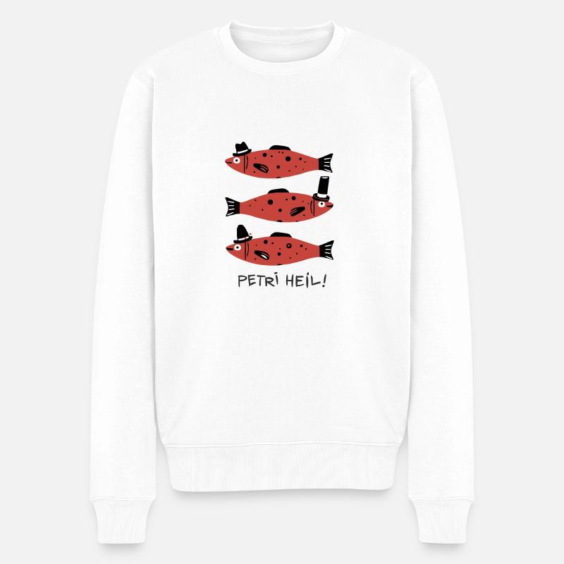 Fische - Männer Premium Bio Pullover - Weiß