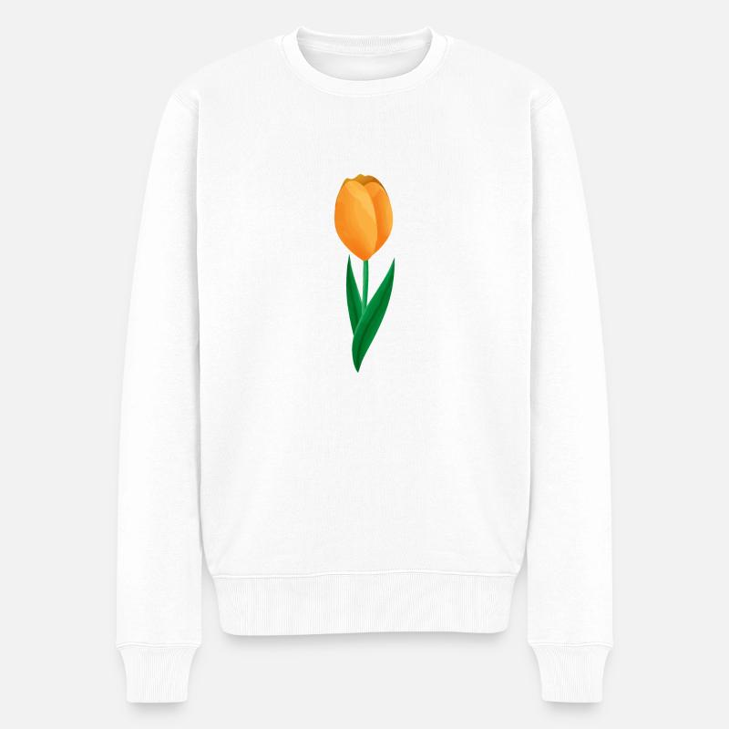 Fleurs Printemps Tulipe - Idée cadeau - Pull Premium bio Homme - blanc