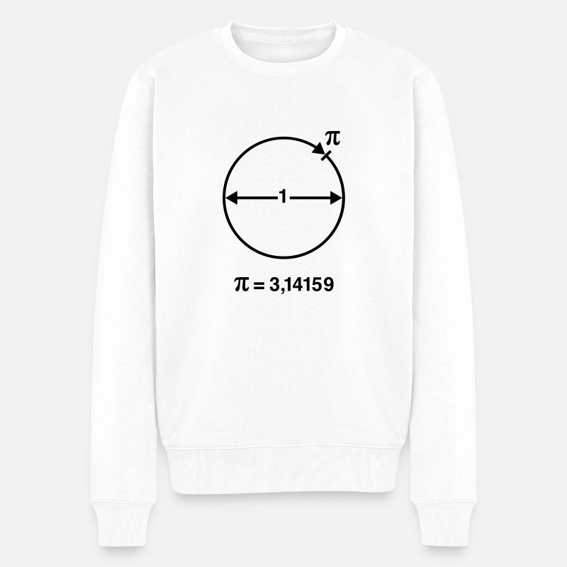Pi / ∏ / π (Mathématiques / Géométrie) - Pull Premium bio Homme - blanc