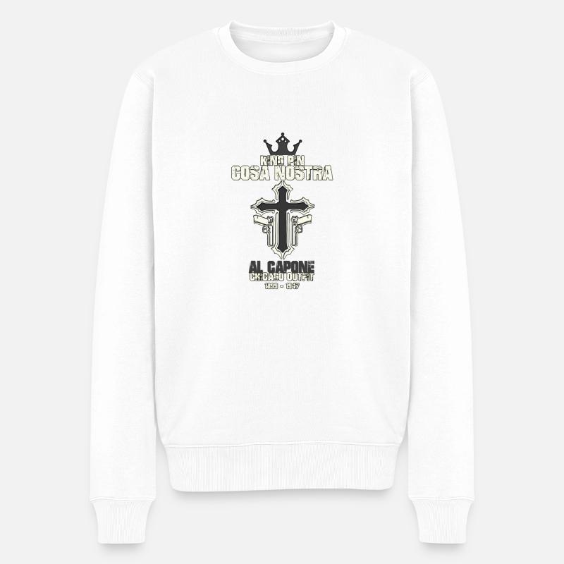 Capone - Männer Premium Bio Pullover - Weiß