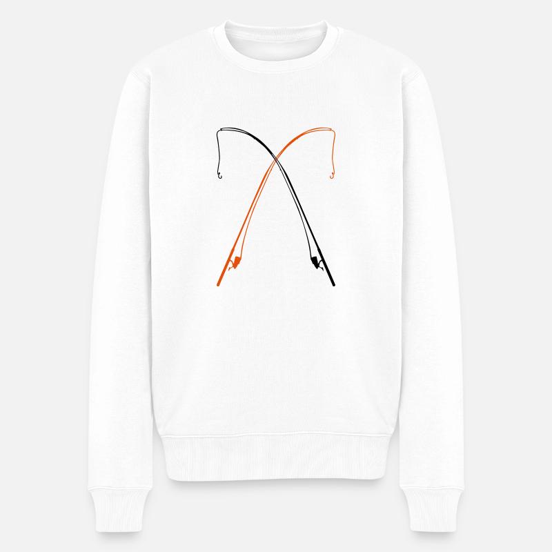 angel fishing - Männer Premium Bio Pullover - Weiß
