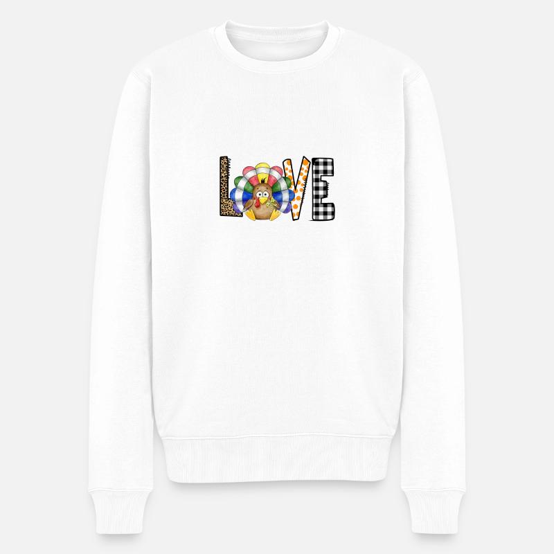 Liebe die Türkei - Männer Premium Bio Pullover - Weiß