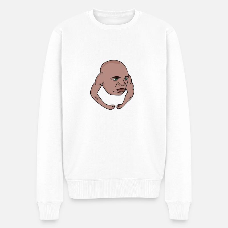 Lustiges Kraftgymnastik - Männer Premium Bio Pullover - Weiß