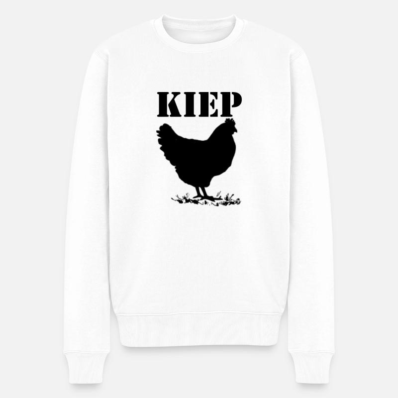 Kippen, Huhn, Brabant Dialekt - Männer Premium Bio Pullover - Weiß