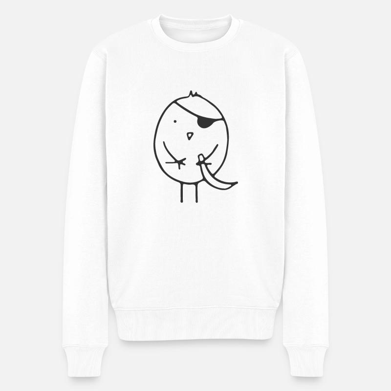 Pirat - Männer Premium Bio Pullover - Weiß