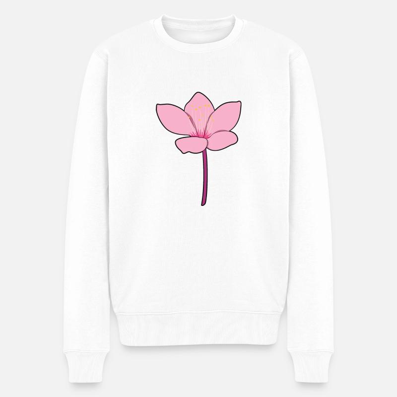 Japanische Kirschblüte - Männer Premium Bio Pullover - Weiß