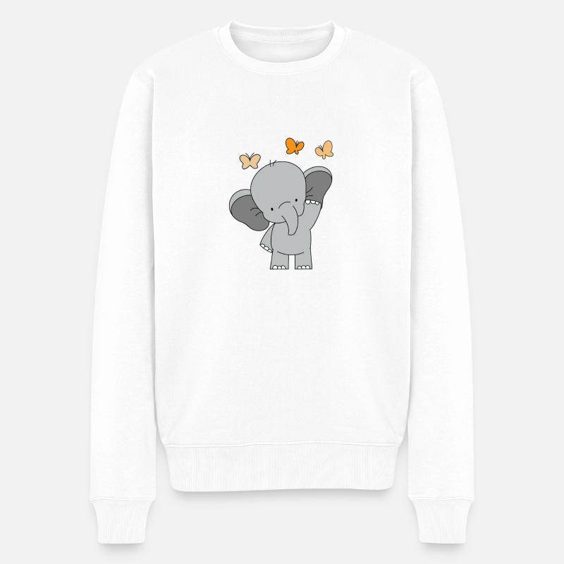 Bébé éléphant 🧡🧡🧡🧡 - Pull Premium bio Homme - blanc