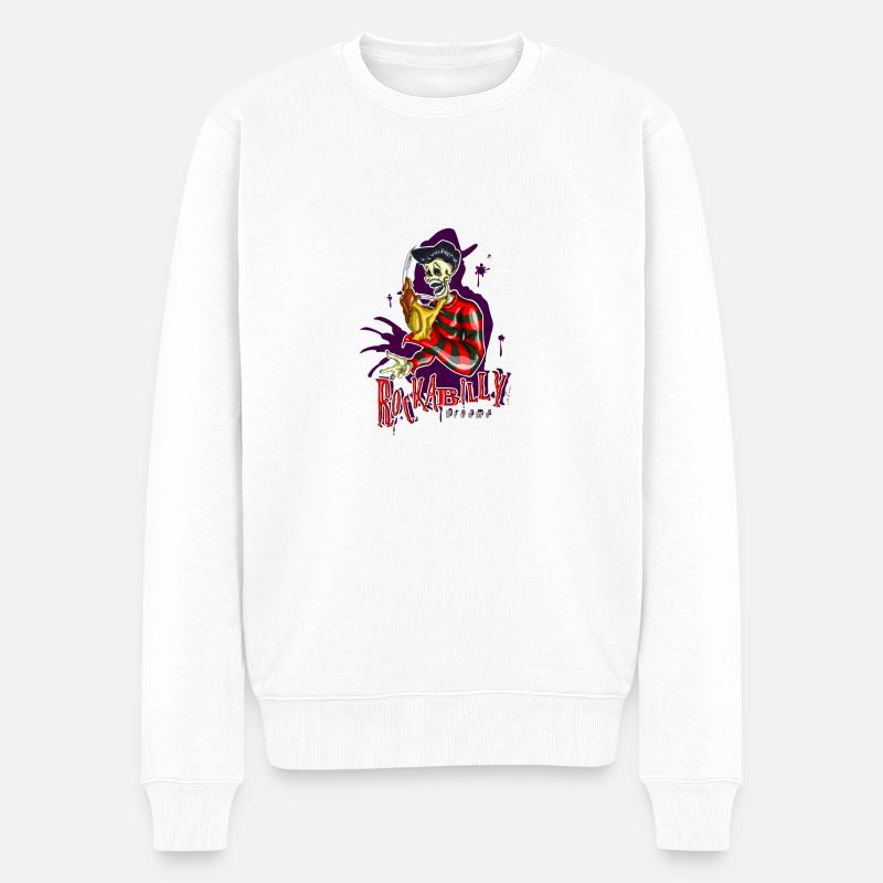 Rockabilly Freddy,Psychobilly,Rockabella,Tolle, - Männer Premium Bio Pullover - Weiß