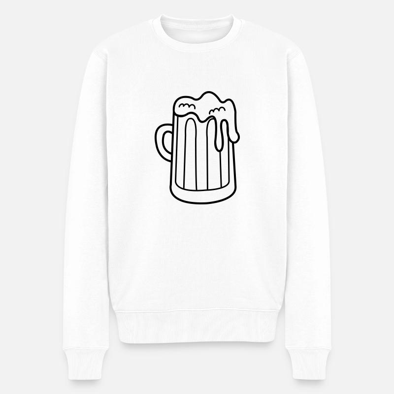 Bier - Männer Premium Bio Pullover - Weiß