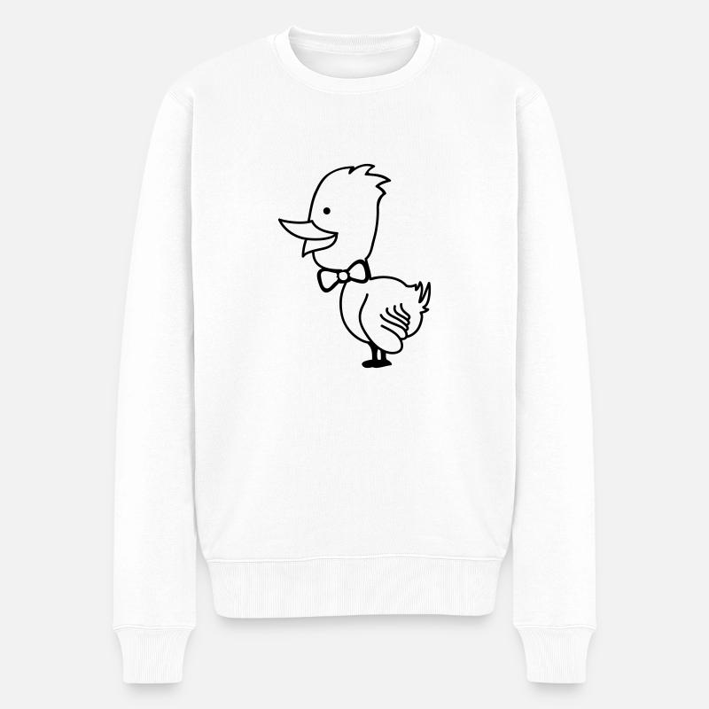 Ente - Männer Premium Bio Pullover - Weiß