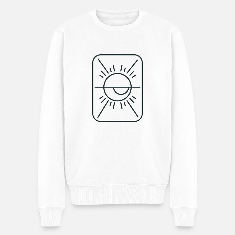 œil de puce géométrique - Pull Premium bio Homme - blanc
