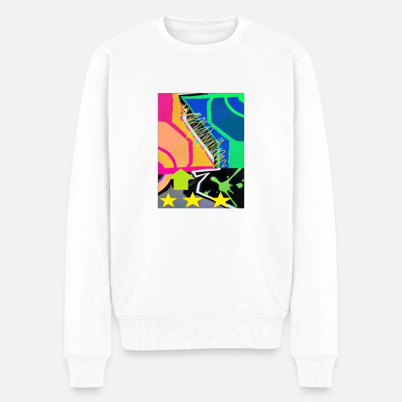 Graffiti Drapeau 1 - Pull Premium bio Homme - blanc