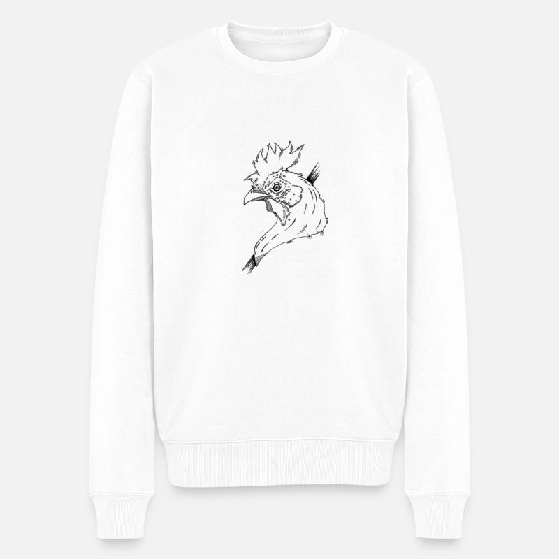 Wild rooster - Männer Premium Bio Pullover - Weiß