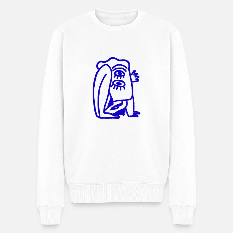 Abstract Woman 2 - Männer Premium Bio Pullover - Weiß