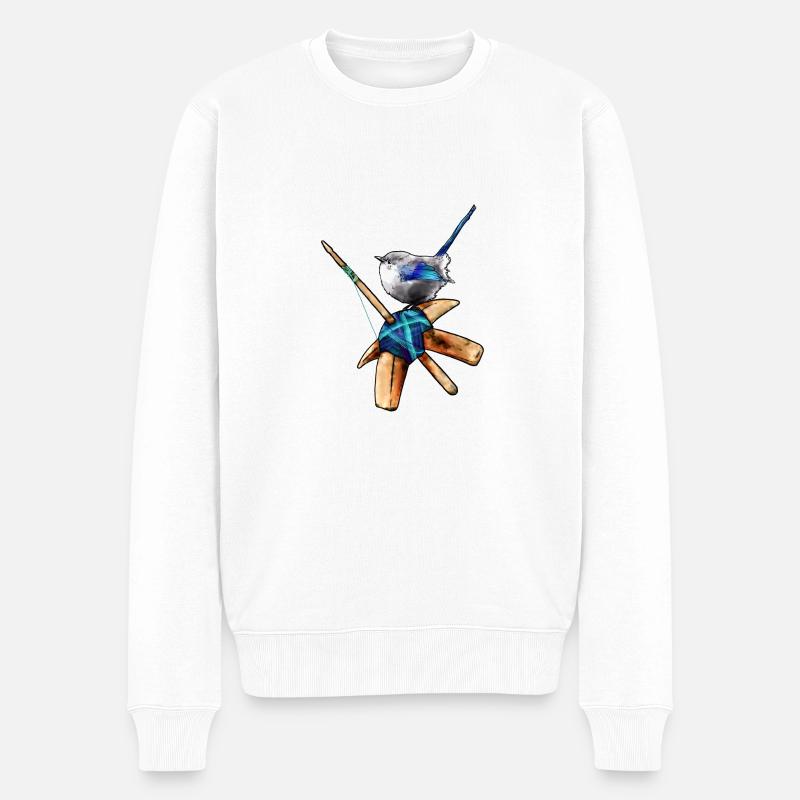 Ich liebe Handspinnen - Männer Premium Bio Pullover - Weiß