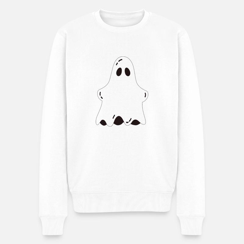 GHOST BOO - Männer Premium Bio Pullover - Weiß