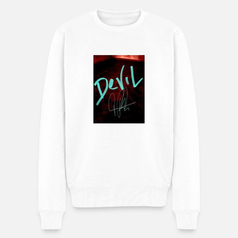 Devil Original - Männer Premium Bio Pullover - Weiß