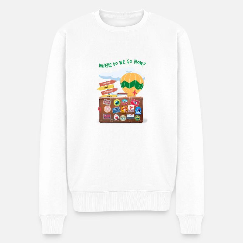 Reisezeit - Männer Premium Bio Pullover - Weiß