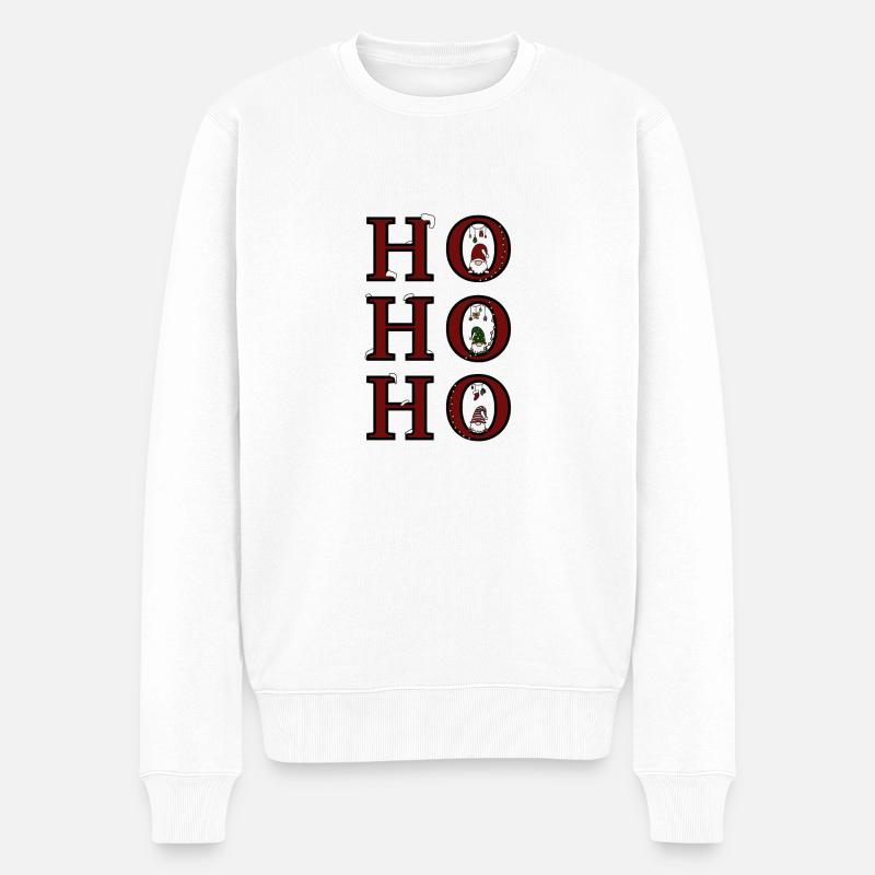 Weihnachten Wichtel - Männer Premium Bio Pullover - Weiß