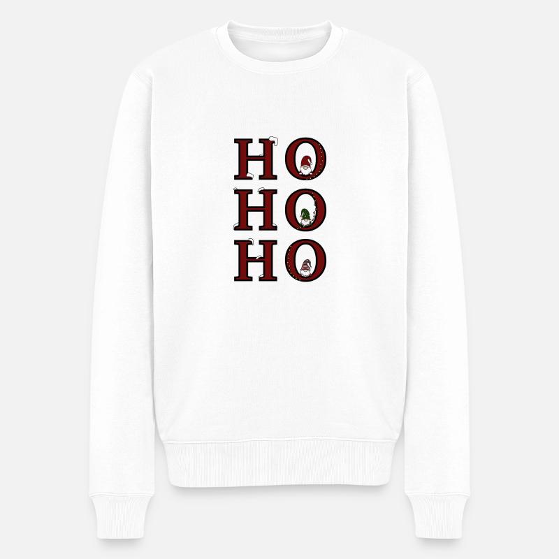 Weihnachten Wichtel - Männer Premium Bio Pullover - Weiß