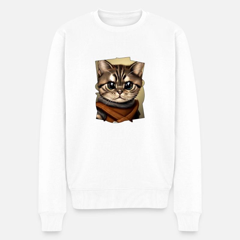 Capuche pour chat - Pull Premium bio Homme - blanc