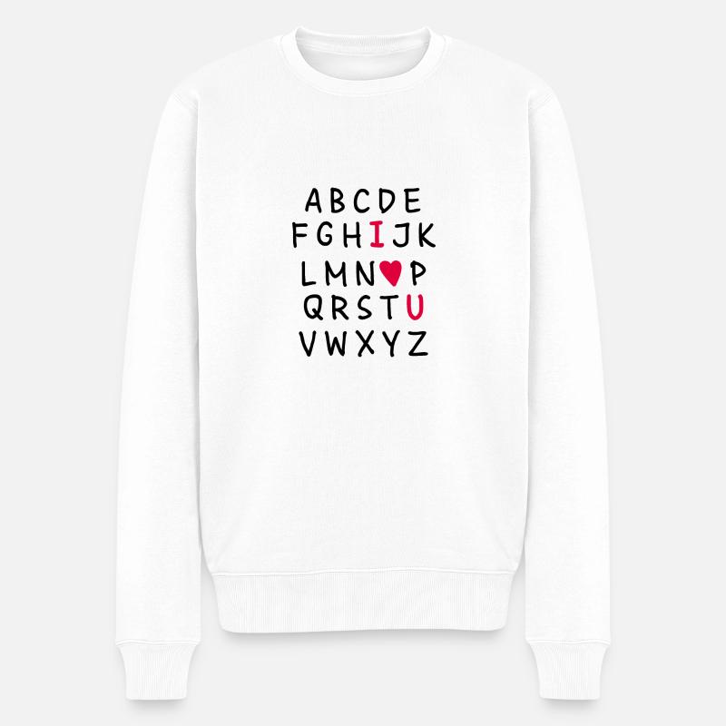 Love Alphabet - Männer Premium Bio Pullover - Weiß