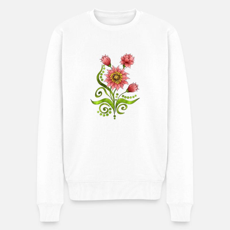 Fleur - Pull Premium bio Homme - blanc